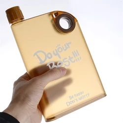 Promotion Custom Logo Plastic Square A5 Notebook Memo Flat Cheap  Water Bottle