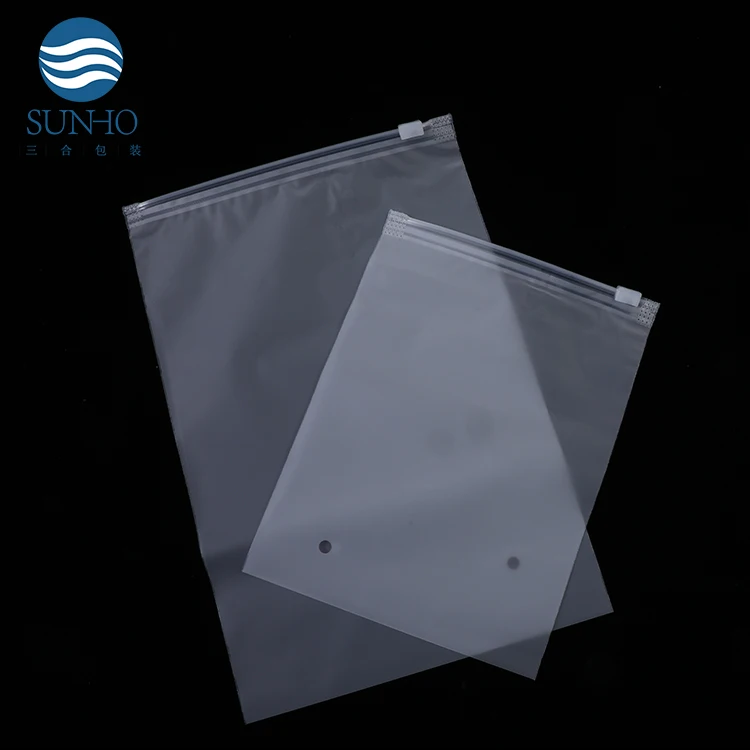 Frosted Zipper Bag Translucence Clothing Packaging Bag Clear PE Ziplock Bags Wholesale With Custom Logo Printed