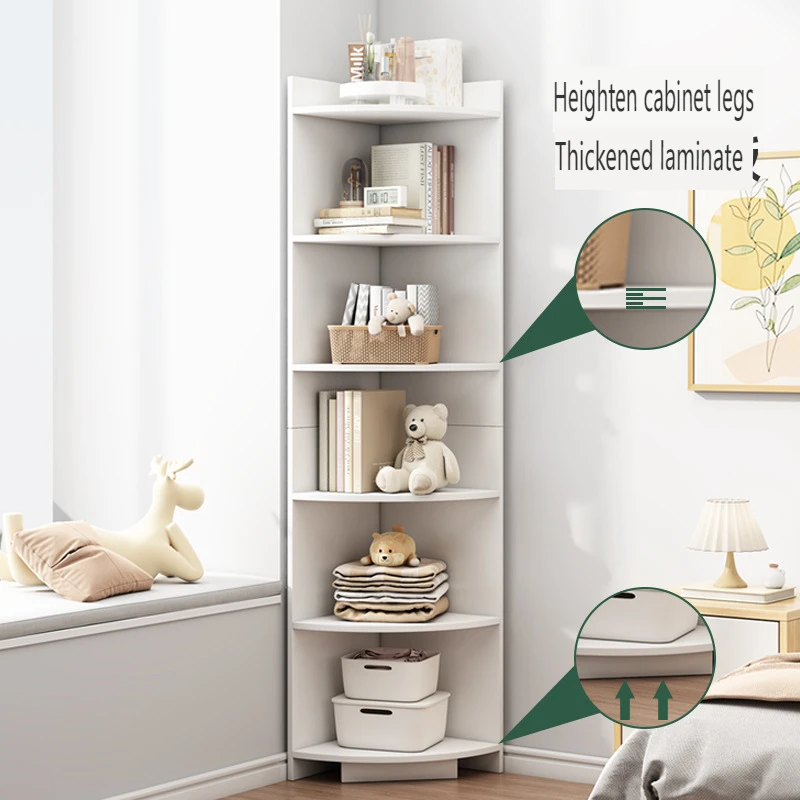 Bookshelf floor simple home small bedroom living room narrow slit small bookcase against the wall corner storage shelf
