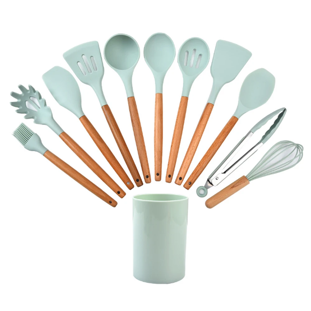 
Amazon Hot Selling - Kitchen Utensils Set Silicone for Cooking with Holder 14pcs/Set Giftbox Package Kitchen Accessories 