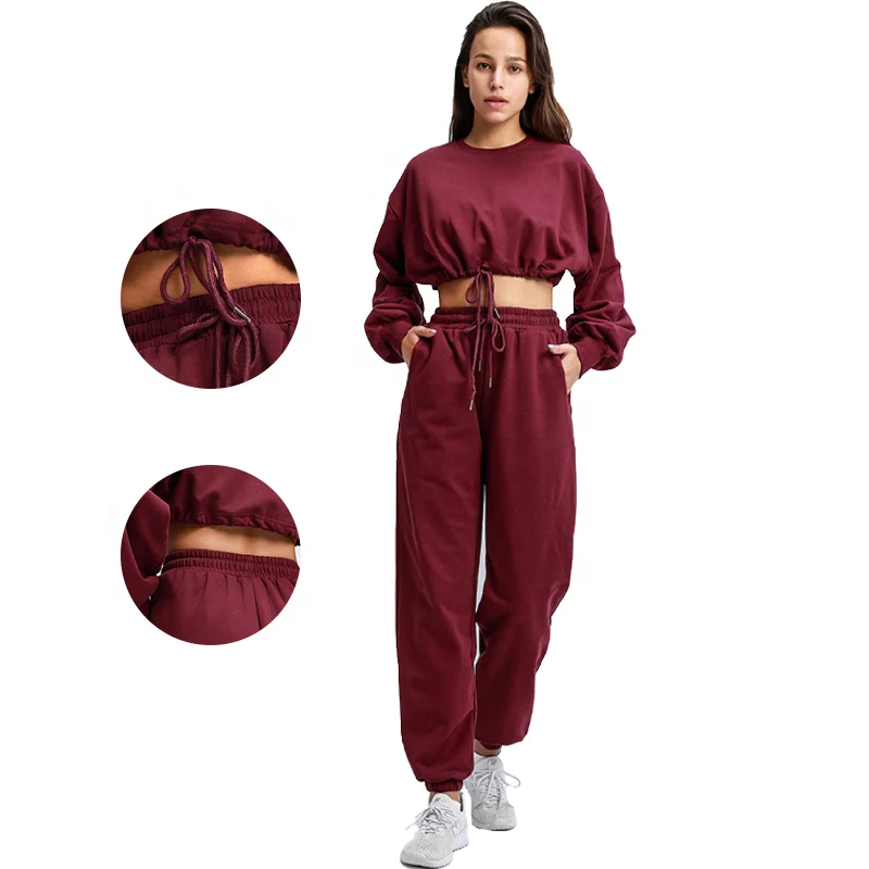 Спортивный костюм, свободные леггинсы на шнуровке с длинным рукавом и карманами, одежда для тренировок и бега