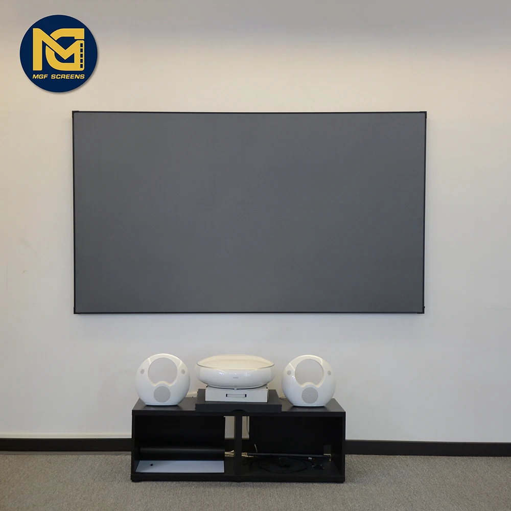 120 inch projector Screen fabric grey matt white with frame projection cinema ultra short throw ambient light rejecting screen