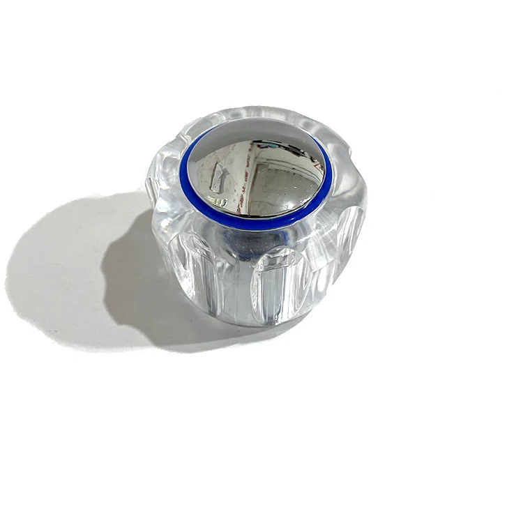 Acrylic handle of the faucet  for controlling hot and cold water
