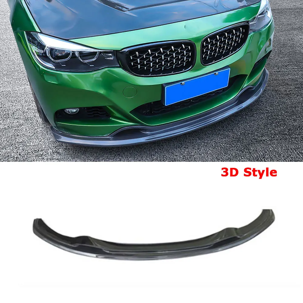 Carbon Fiber/FRP Front Lip Spoiler Bumper Chin Shovel for BMW 3 Series F34 GT 4 Door with M-tech M-sport Bumper 2012-2018 3D Sty