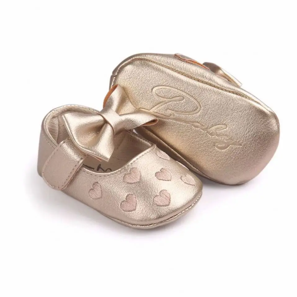 Baby  princess Dress Shoes Sweet Bow Infant Prewalker Soft Sole Pu Baby Girls Shoes T1113