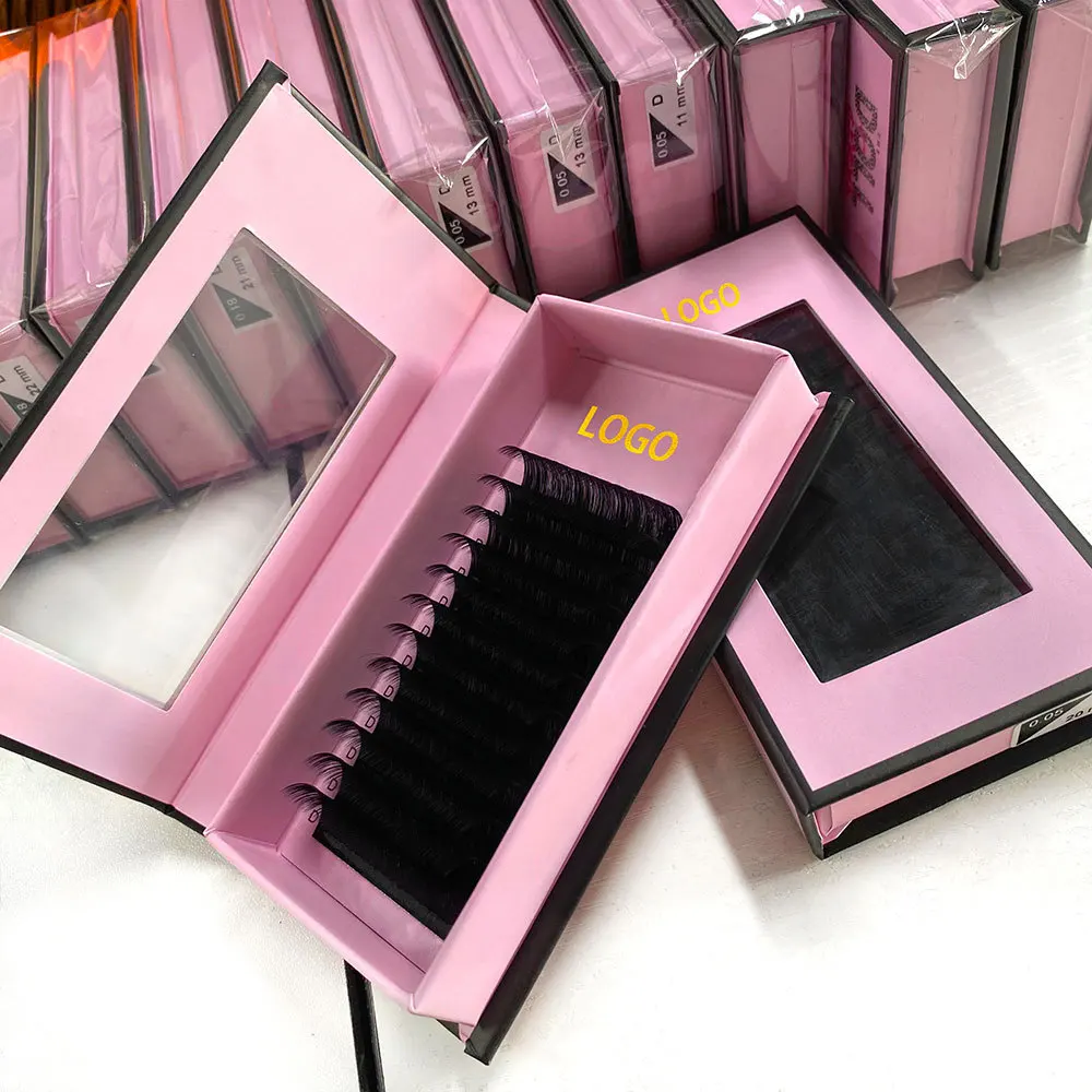 private label 25mm faux mink matte cashmere russian lash mega volume fans silk individual volume eyelash extensions