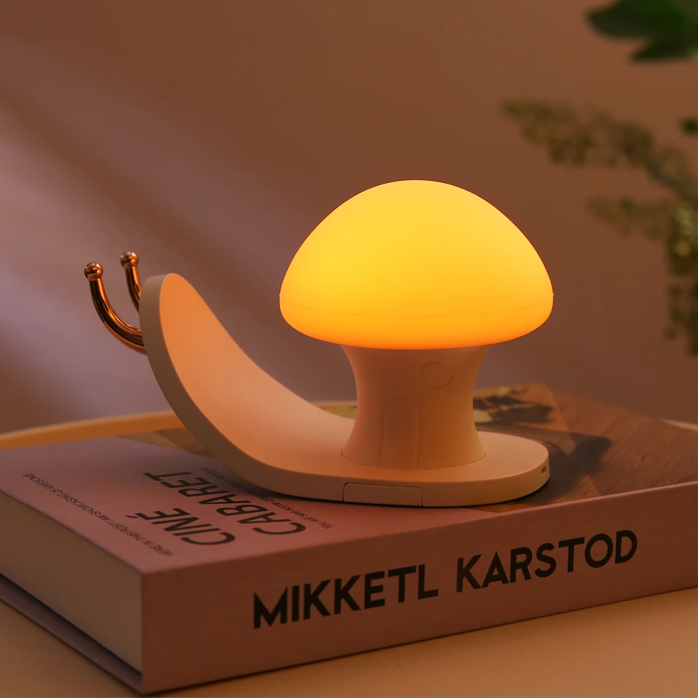Mushroom Kids Touch Sensor Bedside RGB Night Light with Phone Holder