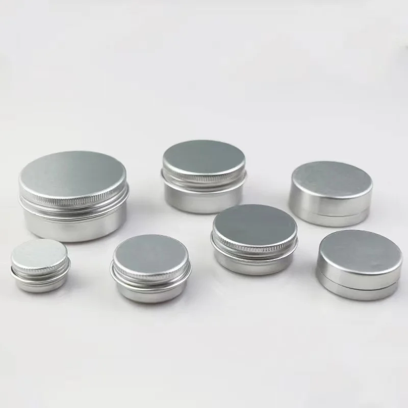 Aluminum Round Metal Tin Container With Lid Small Sample Container Diy Lip Balm Storage Jar Shampoo Bar Soap Tin Hand Body Cream