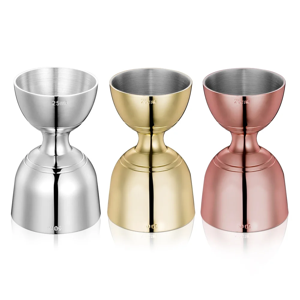 Custom Logo  Food Grade 304 stainless steel Alcohol Scale Drink bar tools bacardi bell jiggers