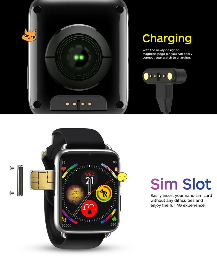 2G 3G 4G Smart Watch android phone Fitness Tracker Touch Screen Smartwatch  Waterproof Fitness Watch with GPS