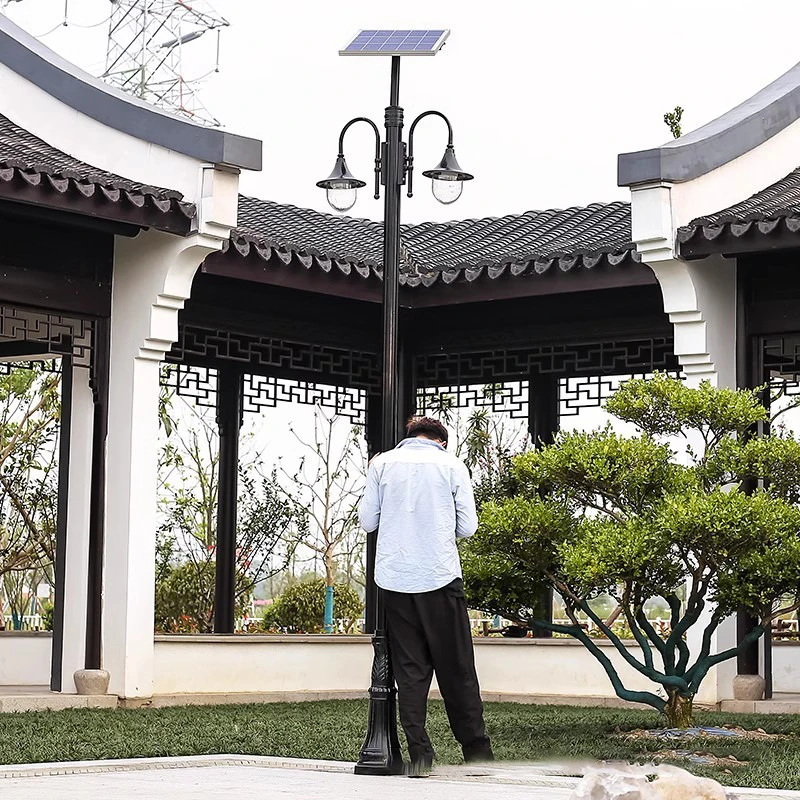 Ancient Roman double headed courtyard villa waterproof garden lamp community landscape garden outdoor lamp garden decoration