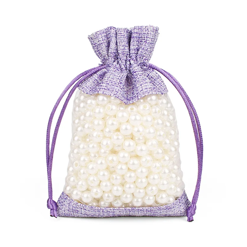 17*23cm Jute Party Candy Favor Sack Linen Jute Drawstring Pouch Jewelry Gift Candy Bag