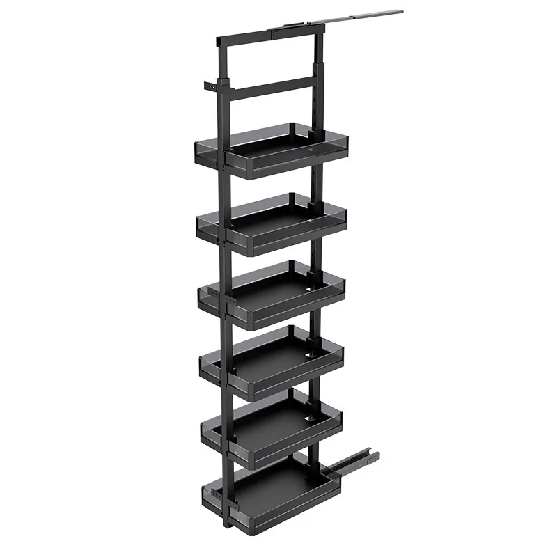 china  custom High Cabinet  pantry soft close pull out basket rack tall kitchen larder unit