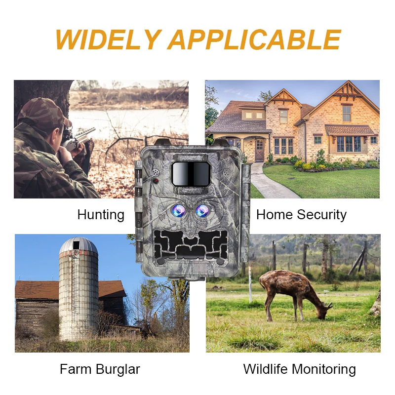 Dual lens hunting camera KW591 waterproof IP67 30MP 1080P 0.4s Trigger speed  night vison up to 512GB storage deer watching