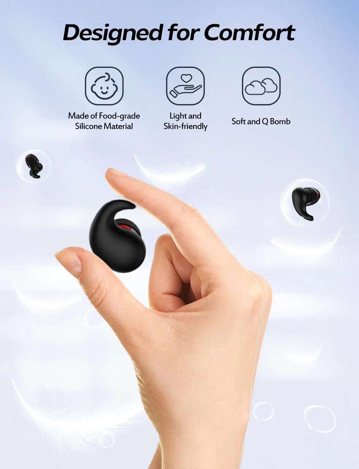 CE Factory Reusable Soft Custom Silicon Earplugs Noise Reduction Function Concert Music Discos Safety Hearing Protection Feature