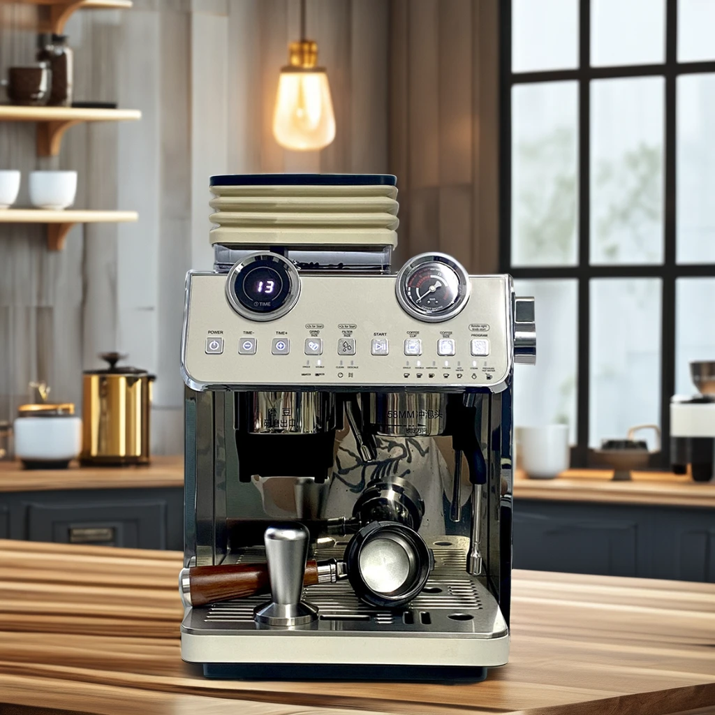 ZILONG 20 Bar Double bolier Espresso Coffee Make Commercial Electric Stainless Steel Coffee Machine For Latte&Cappuccino