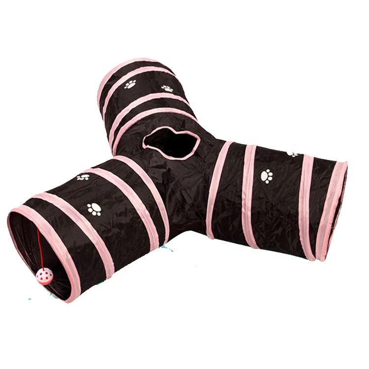 
New product launch collapsible waterproof fabric 3 way tunnel cat toys interactive 