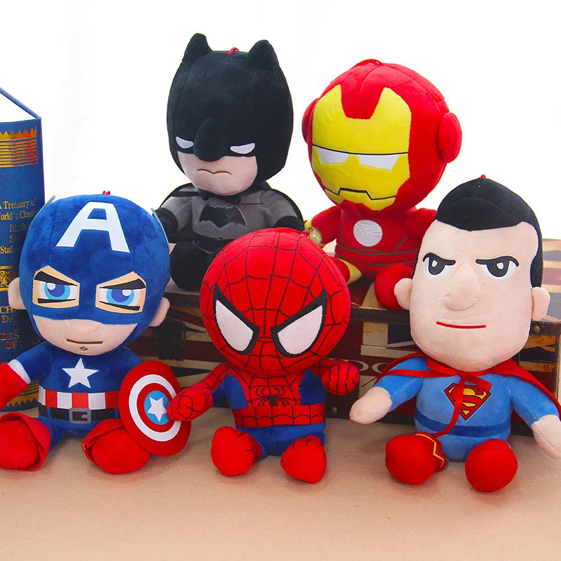 Dc And Movie Doll Hero Spiderman America Captain Bat man Man iron Soft plush Stuffed toys children gifts