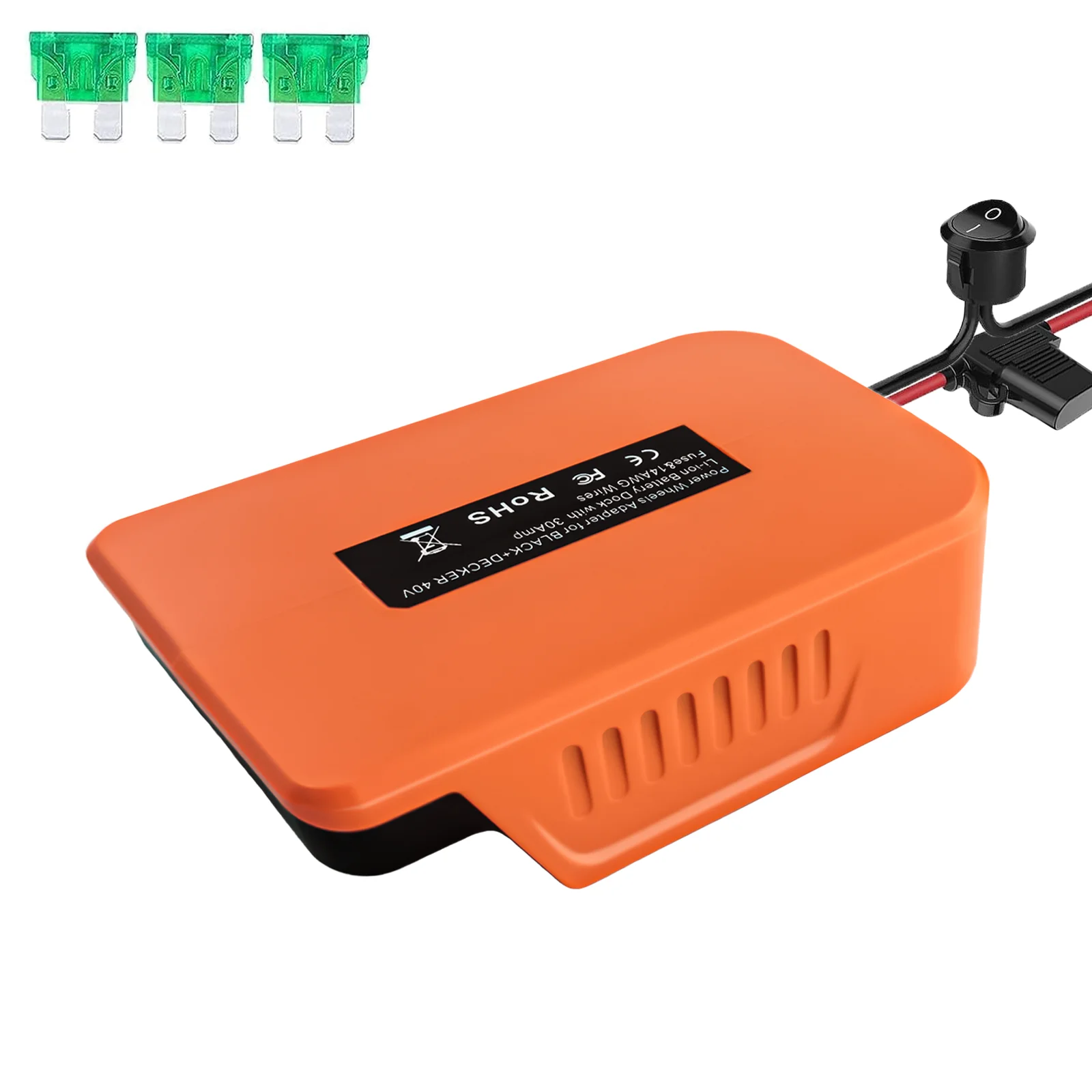 Адаптер питания для аккумулятора B & D 40 В своими руками с 12AWG 14AWG 16AWG проводами и предохранителем электрических инструментов аккумуляторы электрооборудование