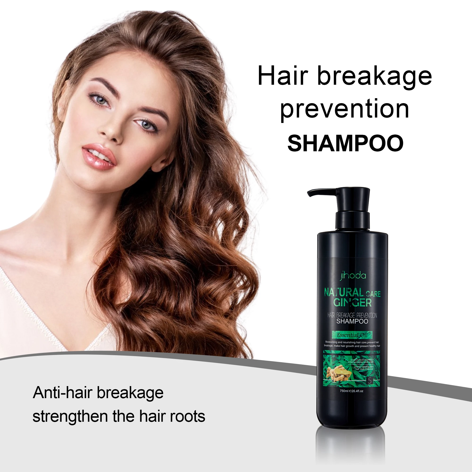 Natural Care Ginger Essence Hair Breakage Prevention Essential Oil Shampoo Anti-loss Strengthen Hair roots with Factory Price