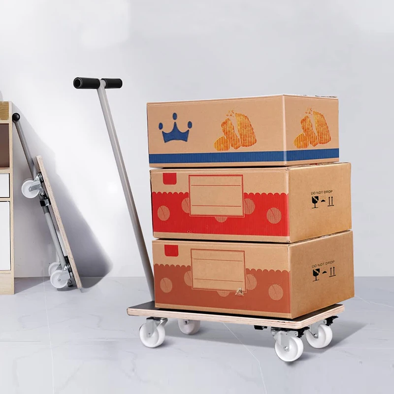 Wood dolly furniture Dolly Home Trolley plant dolly with foldable pulling handle