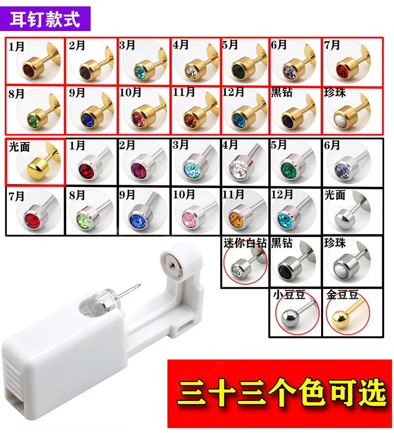 Disposable ear piercing gun tools