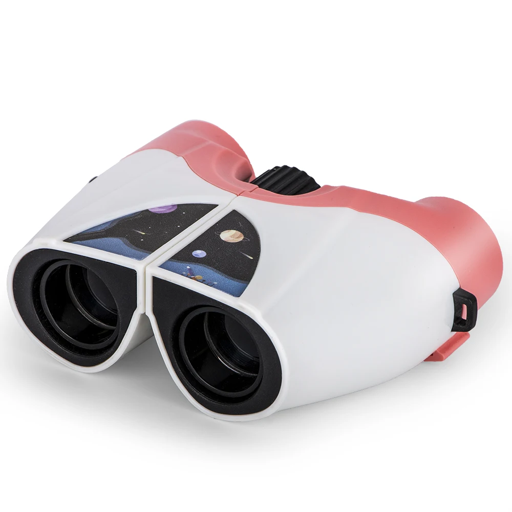 8x21 OEM customized cute colorful kids binocular with smartphone clip, magnifier as accessories