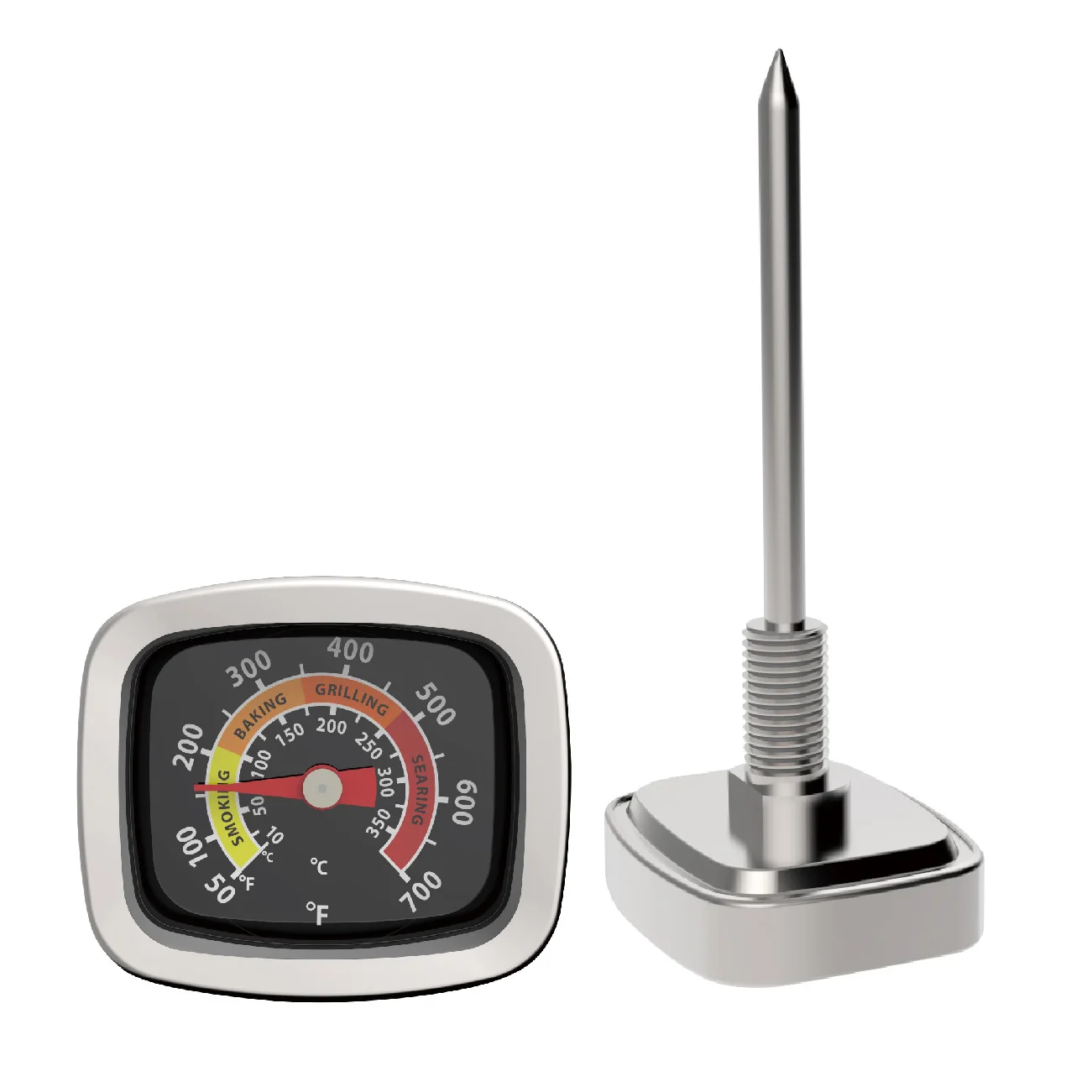 Meat Cooking Thermometer  Stainless Steel Oven Safe BBQ Poultry Probe Grill Thermometer