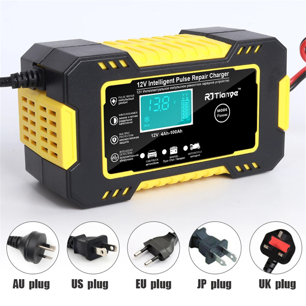 Monfara Smart 12V 6A автомобильное зарядное устройство и сопровождающий 7-ступенчатая импульса свинцово-кислотные гелиевые батареи AGM для мотоцикла