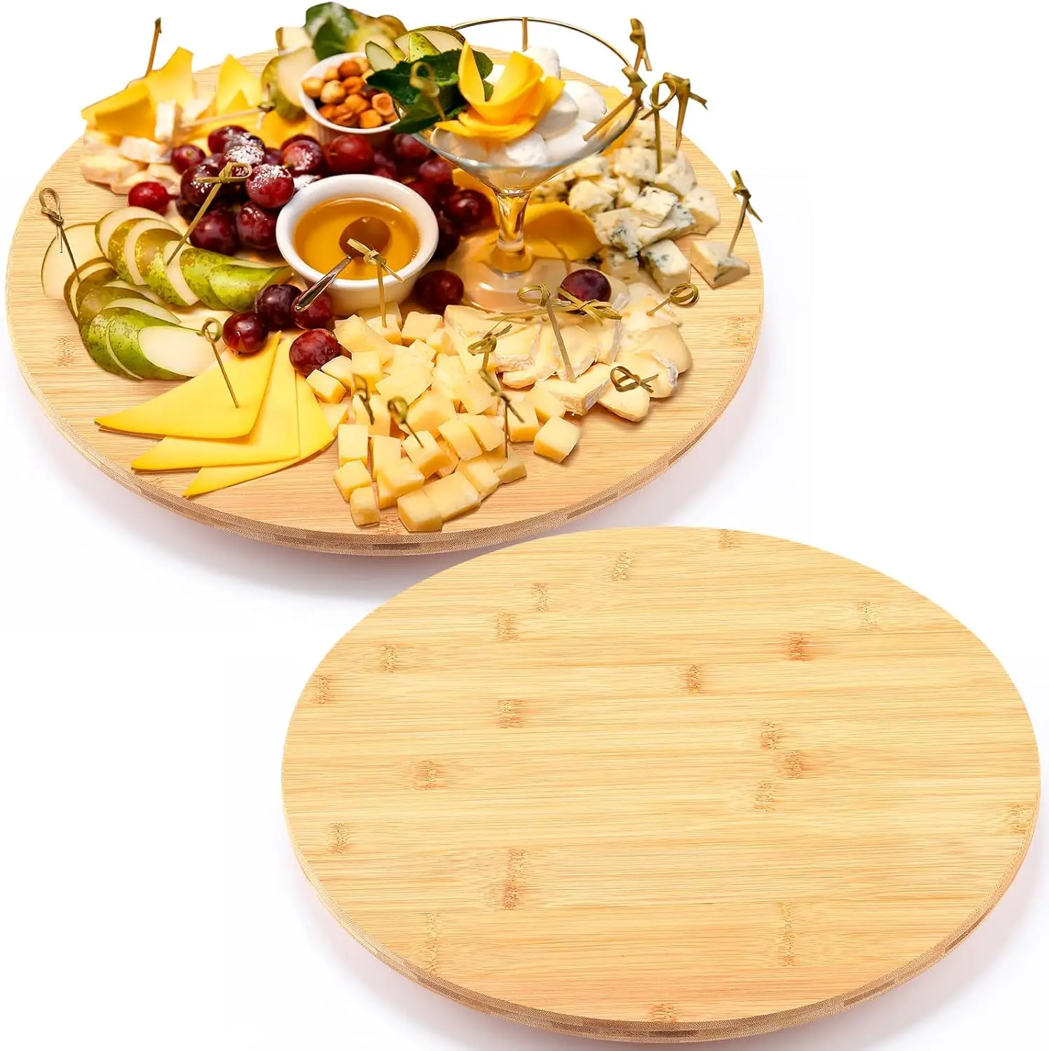 Turntable cassette wooden deli board cheese plate turntable It is suitable for the storage of table, kitchen, cabinet