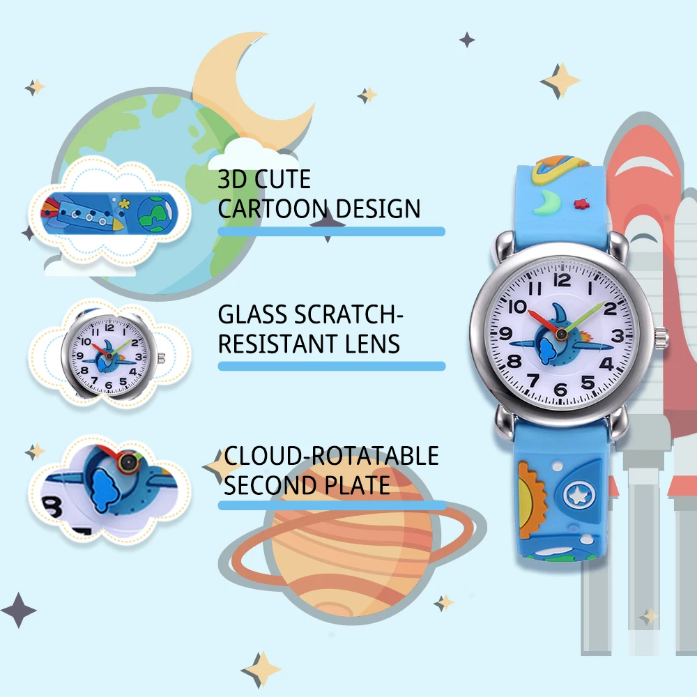 fashion planet universe cartoon themed cute kids watches 30m waterproof popular cartoon children watch sports oem quartz watch