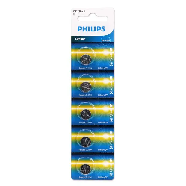 Заводская цена экологически чистый кнопочный аккумулятор Philips CR1220 3v