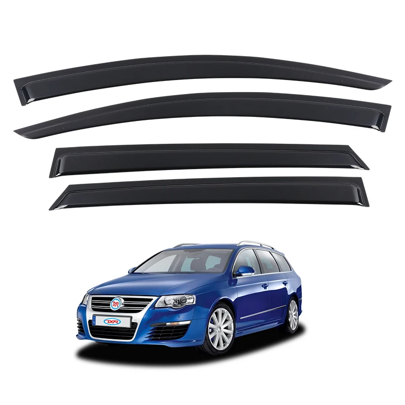 car accessories  chrome in channel window deflectors car door sun visor shield window visor wide kit for volkswagen passat b6
