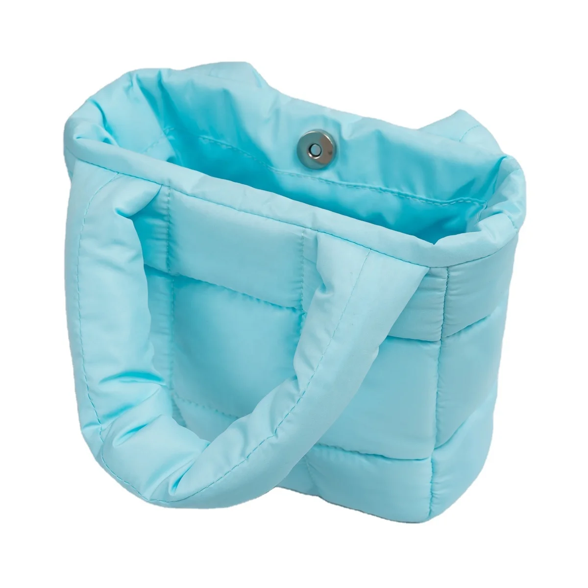 mini puffy tote handbag hobo quilted with soft padded down portable winter lady women puffer tote bag