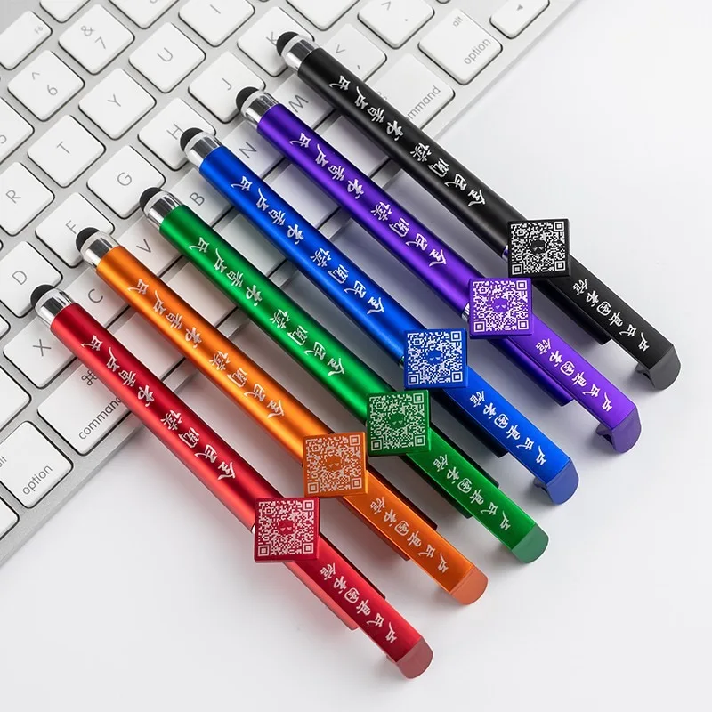 Wholesale Multi functional Neutral Pen Touchscreen Phone Stand Ballpoint Pen Customized QR Code Logo Promotional Pen