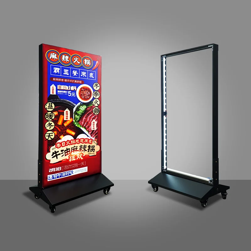 frameless lightbox aluminium textile colour light box stand pop up backlit light box
