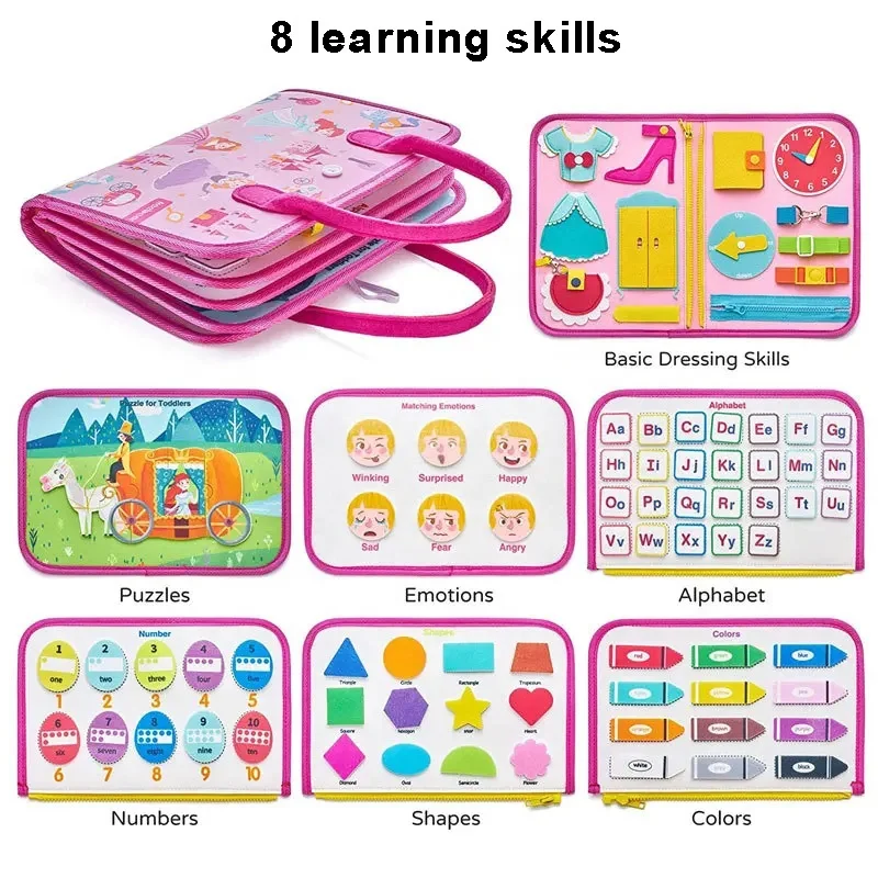 Sensory activity busy board toy baby practical enlightenment learning puzzle busy book toddlers Montessori toy felt busy board