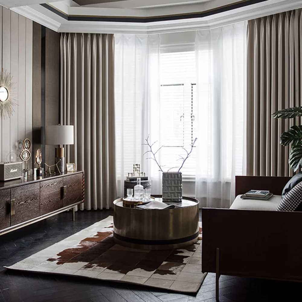 Hotel luxury Curtains blackout  window curtain set with eyelets curtains living room panel