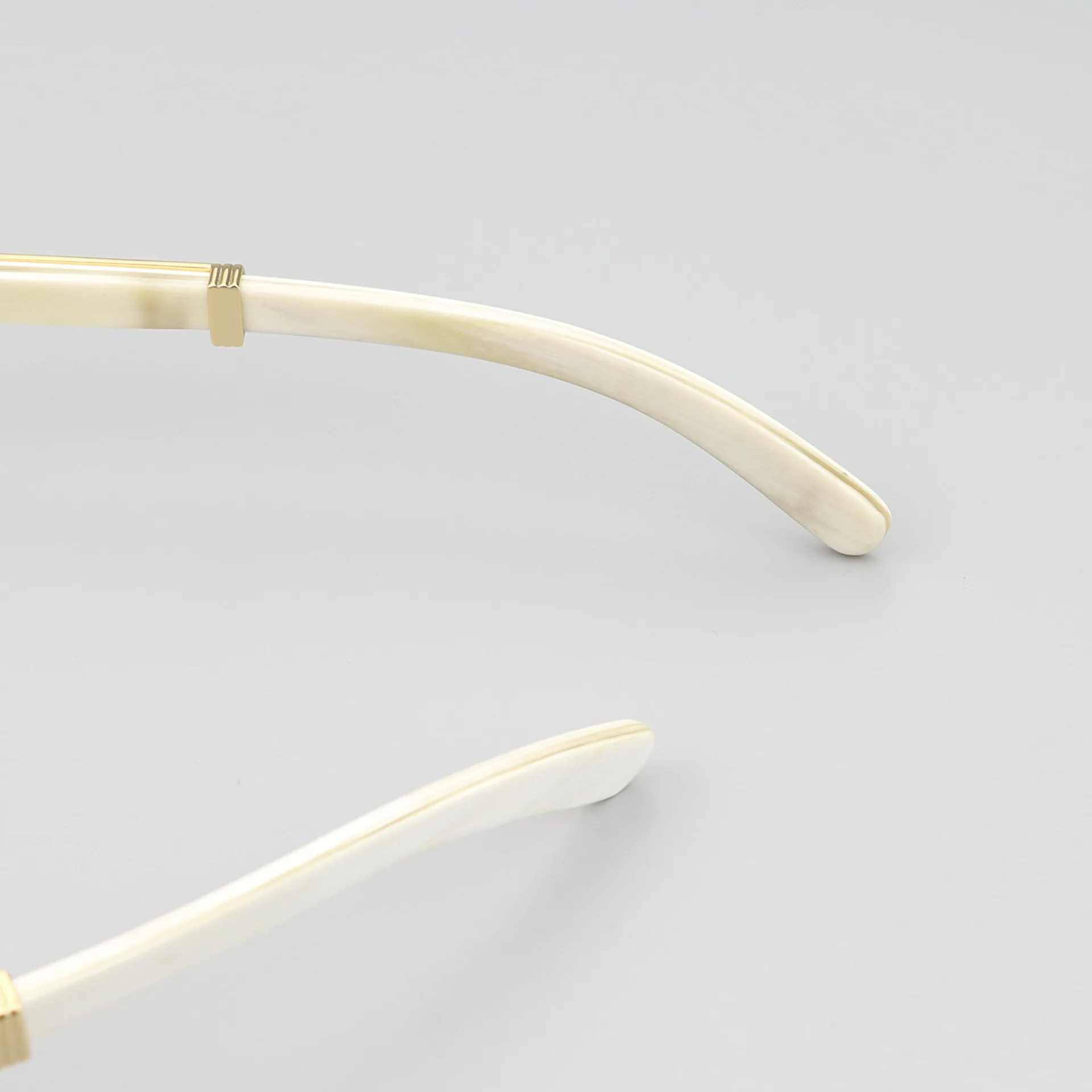 High end white ox Buffalo horn glasses frame  rimless business glasses frame frameless optical glasses frame