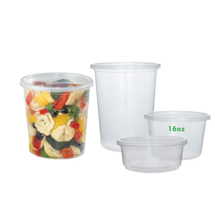 Morden Luxury Custom Round Soup Bowls Plastic Disposable Salad Bowls With Lid