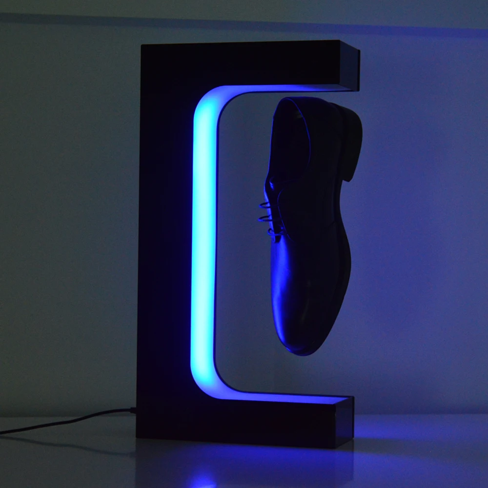 Shoes Store  Levitating Floating Sneaker Stand Shoe Levitation Rotating Display Rack with LED Light
