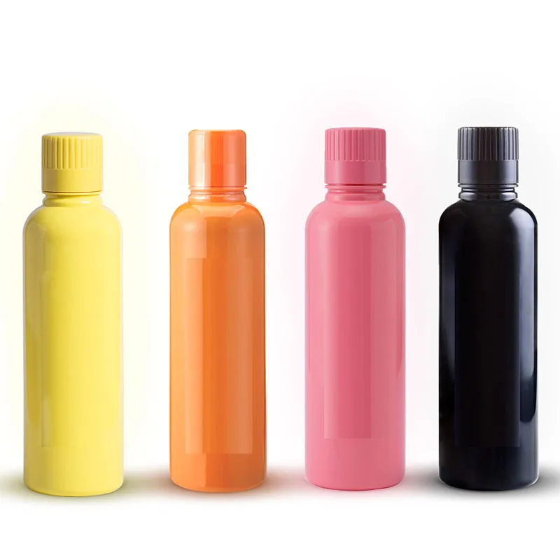 Good Quality 200ml 300ml 500ml Red Black PET Bottles Plastic Mouthwash Squeeze Bottle with New Design