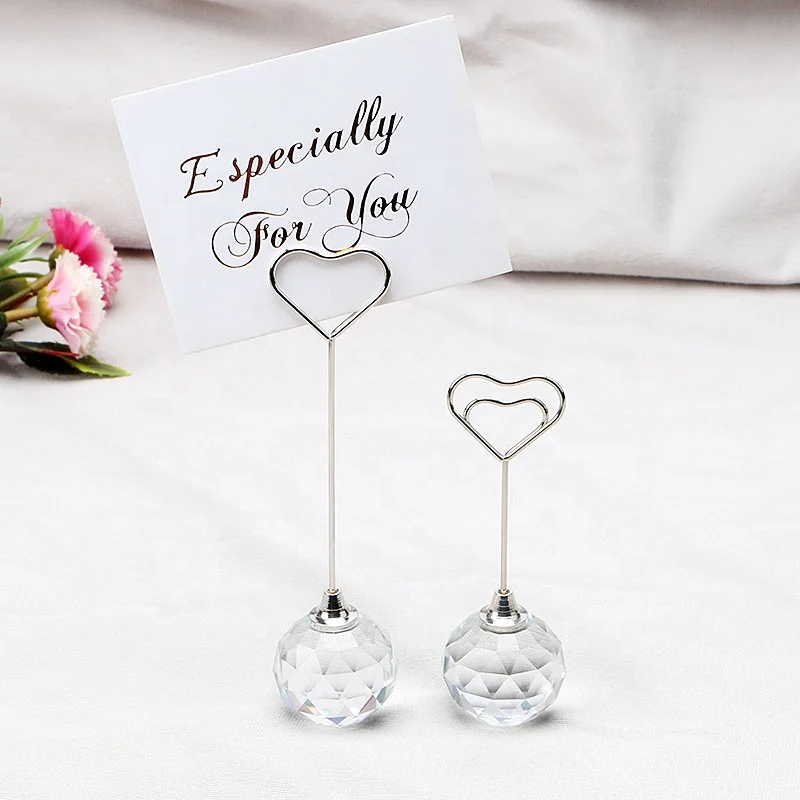 YS0811B 2022 New Product Superior Quality Metal Place Photo Note Name Stand Memo Clips Crystal Table Number Card Holder