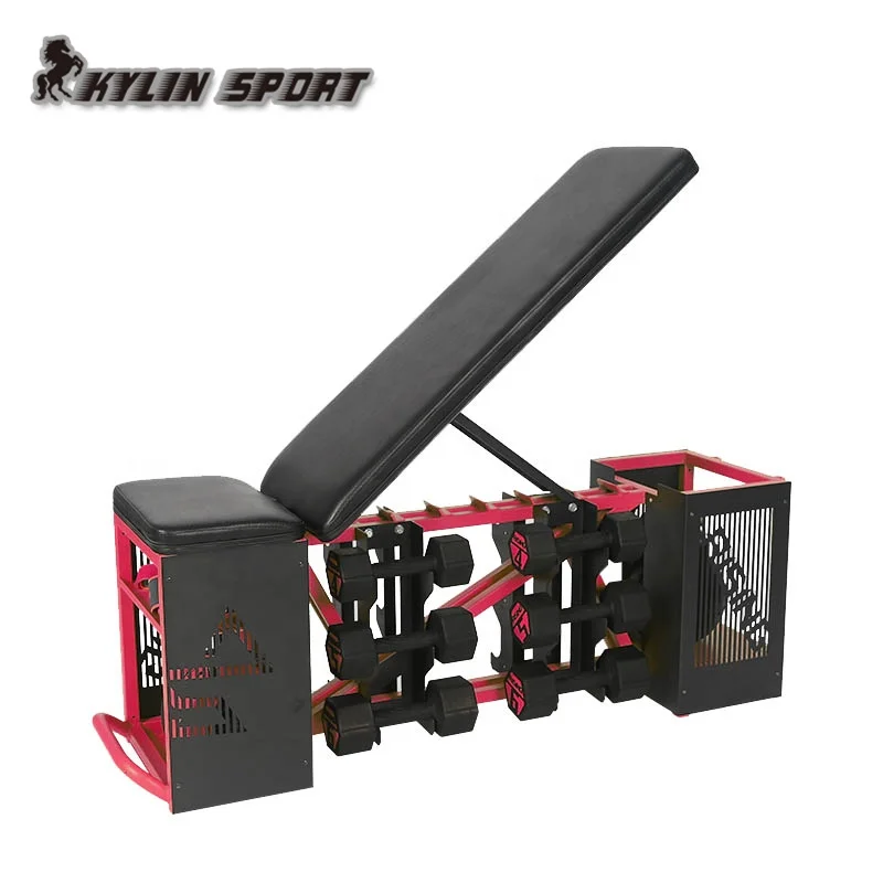 Kylinsport adjustable inclined dumbbell bench dumbbell set box incline sit up bench fitbench Training Box hiit bench