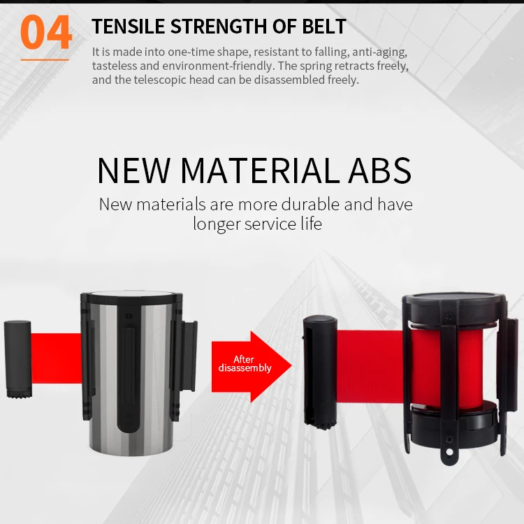 Portable Safety Belt Post Hotel Equipment Retractable Queue Crowd Control Barrier Stanchion Post