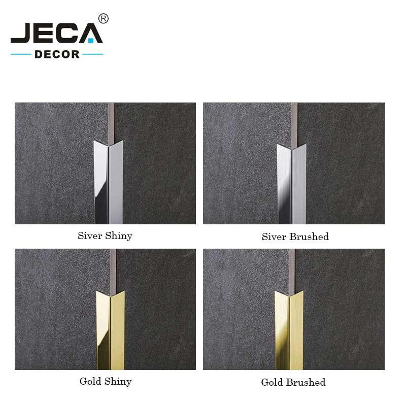 Foshan Factory JECA Corner Protection Profiles Stainless Steel Tile Trim For Wall  Corner Covers 304 Decorative Profiles