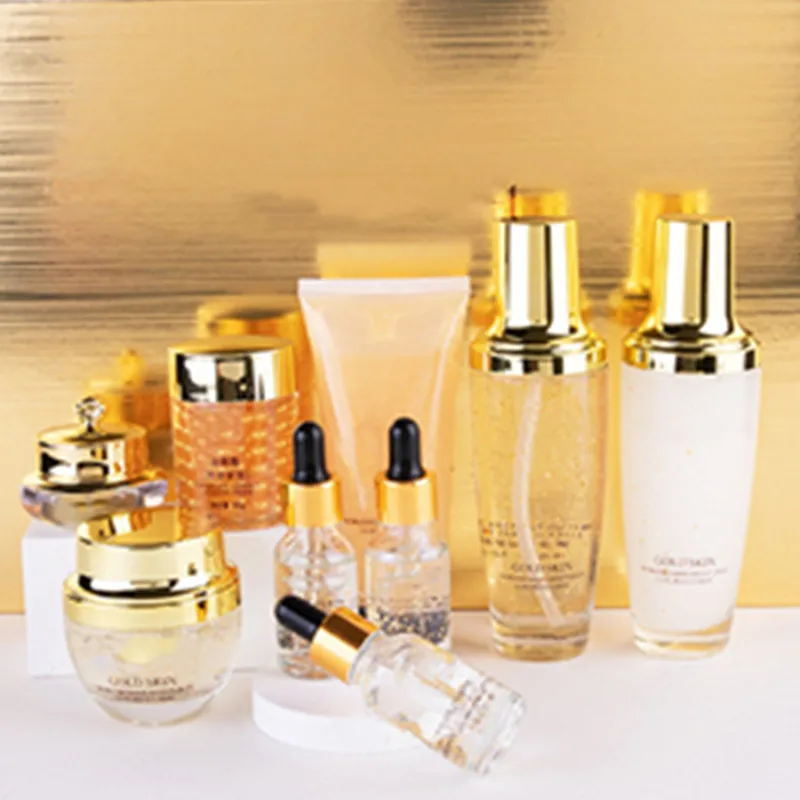 Jiajie golden lady luxury pet nine-piece facial care set moisturizing skin care golden eye cream cosmetic set box