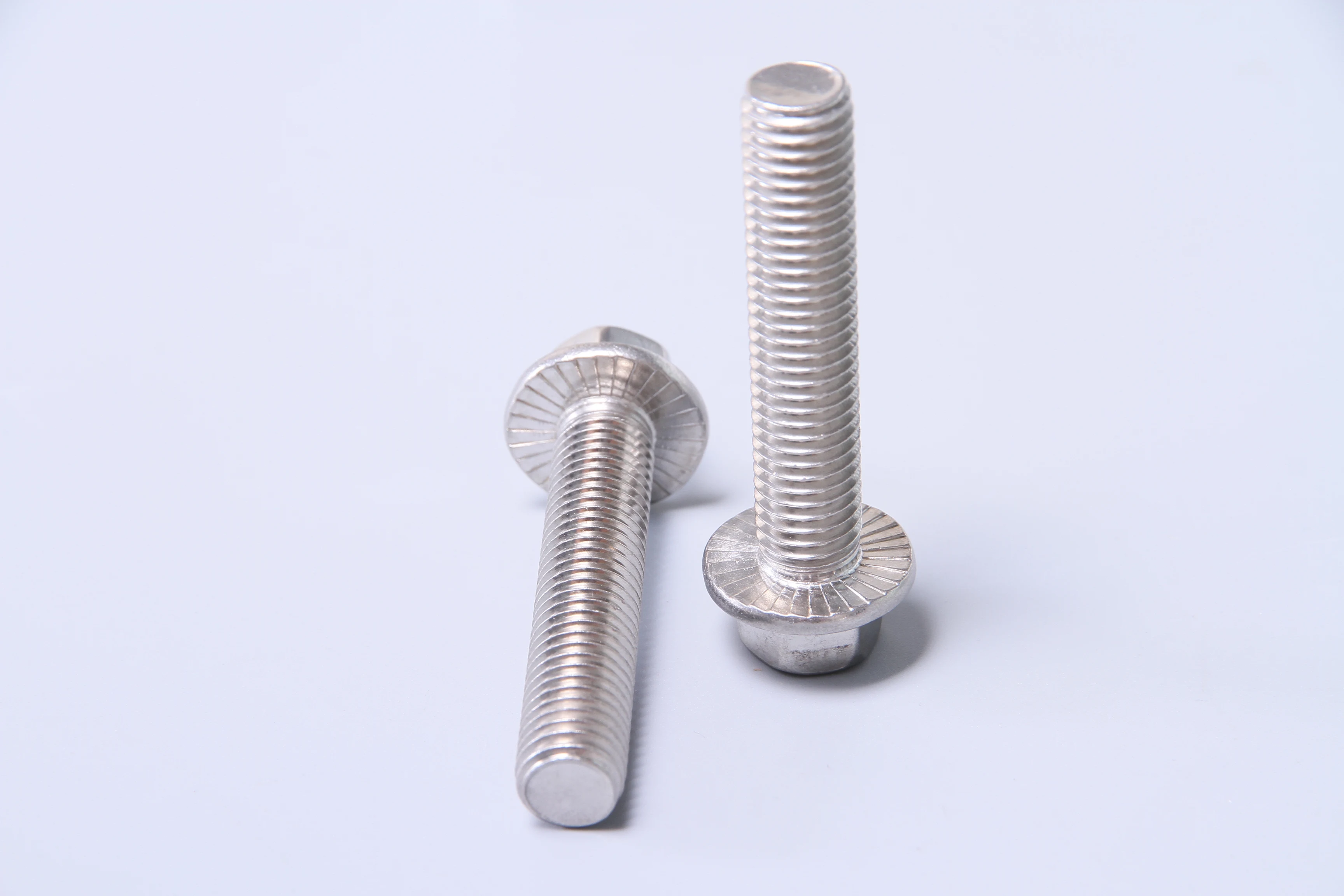 DIN6921 M8/M10/M12 Stainless Steel Full Thread Serrated Flanged Washer Hexagon Head Bolts with ANSI Standard Plain Finish