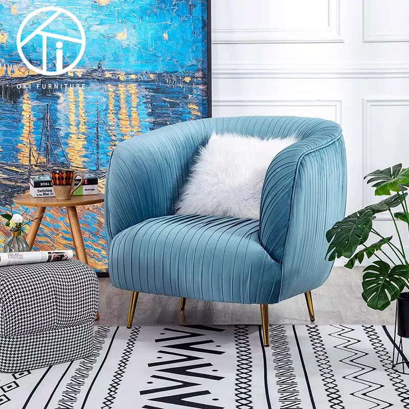 metal dining luxury accent  chaise lounge modern arm sofa folds fabric furniture living room leisure chair