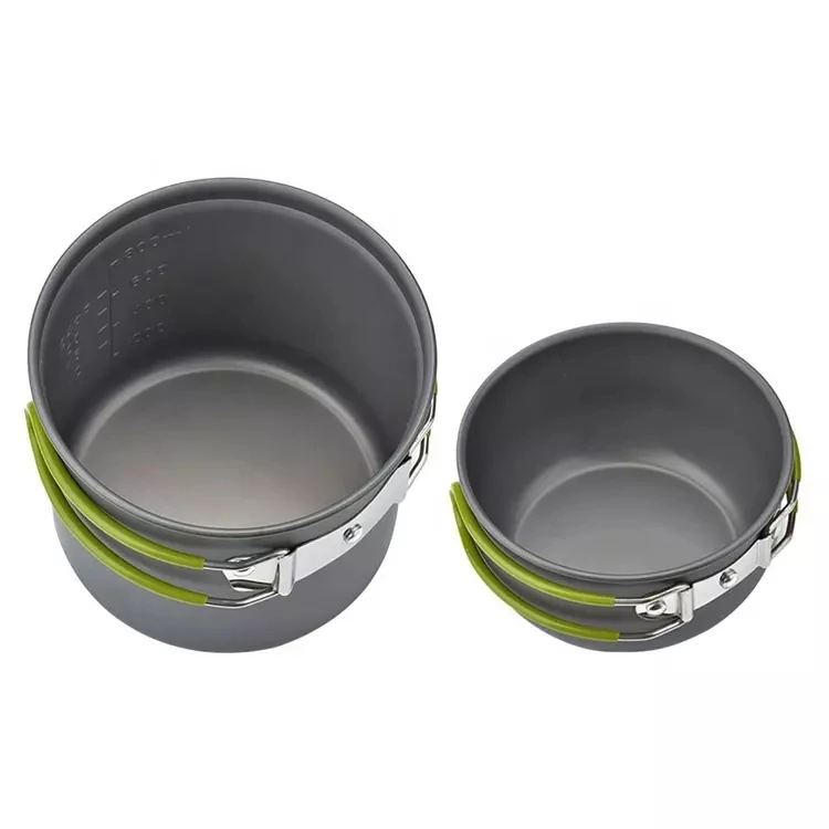 Camping Cookware Set 5 Pcs Outdoor Mess Kit Lightweight & Compact Backpacking Cooking and Pans Set for 1-2 People